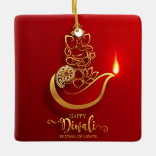 Adorno De Cerámica Feliz Diwali