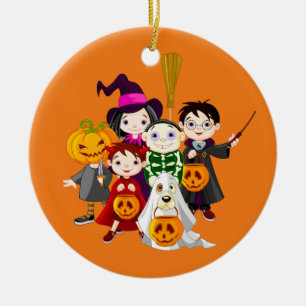 Adorno De Cerámica Feliz Fiesta de Halloween o trata niños