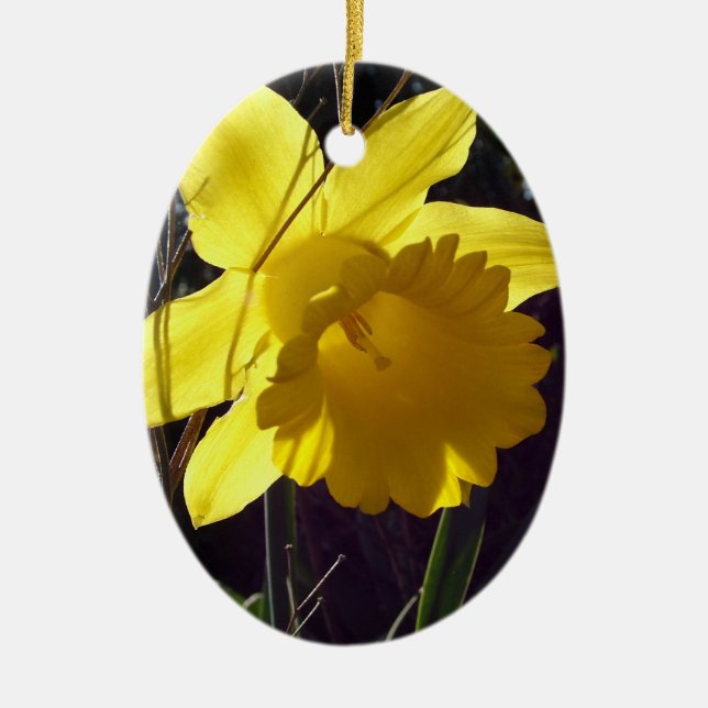 Adorno De Cerámica Feliz fiesta de Pascua adorno, paloma y flor (Frente)