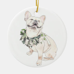Adorno De Cerámica Feliz Frenchie