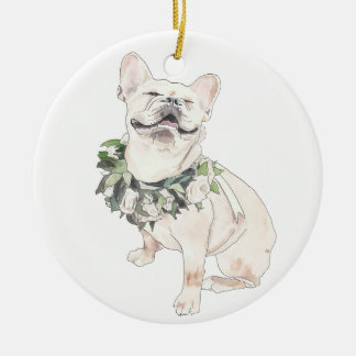 Adorno De Cerámica Feliz Frenchie