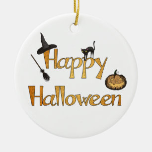 Adorno De Cerámica Feliz Halloween