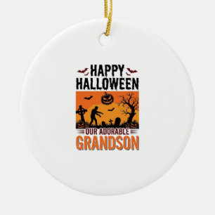 Adorno De Cerámica Feliz Halloween Nieto Camiseta Vintage Espeluznant