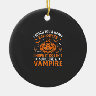 Adorno De Cerámica Feliz Halloween Vampiro Calabaza Bruja Sombrero Mu