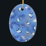 Adorno De Cerámica Feliz Hanukkah cayendo estrella y sueños<br><div class="desc">Está viendo la colección de diseño de Lee Hiller. Coleccionista,  ropa,  regalos y objetos de colección Lee Hiller Photography o colección de arte digital. Puedes ver su fotografía de la naturaleza en http://HikeOurPlanet.com/ y seguir su blog de senderismo dentro del Parque Nacional de Hot Springs.</div>