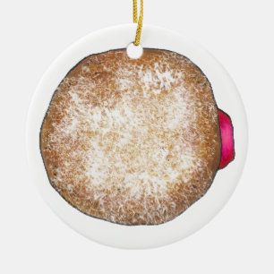 Adorno De Cerámica Feliz Hanukkah Jelly Donut Doughnut Sufganiyah