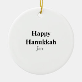 Adorno De Cerámica Feliz Hanukkah tu nombre imagen de texto editable