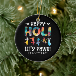 Adorno De Cerámica Feliz Holi, vamos a traer regalos del Festival Hin