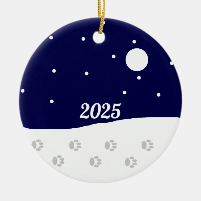 Adorno De Cerámica Feliz invierno rural: (Frente)