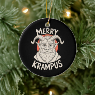Adorno De Cerámica Feliz Krampus Mítico Navidad Xmas Fiesta