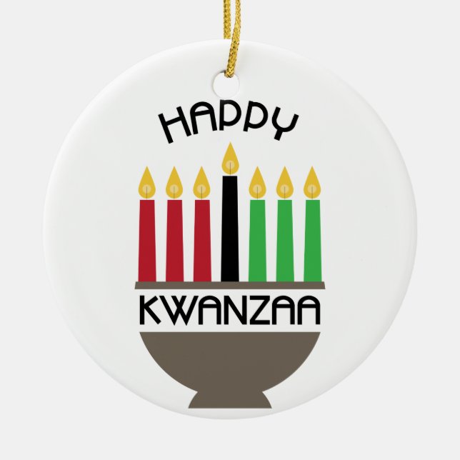 Adorno De Cerámica Feliz Kwanzaa (Frente)