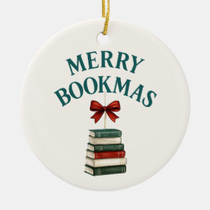 Adorno De Cerámica Feliz Libro Navidad