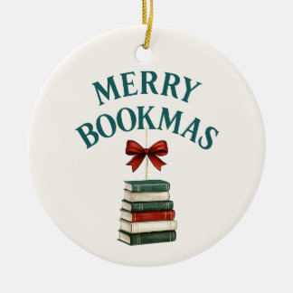 Adorno De Cerámica Feliz Libro Navidad