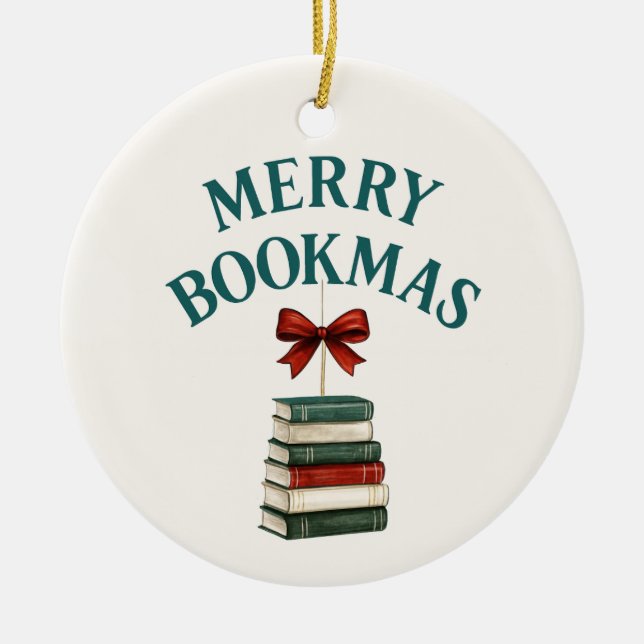 Adorno De Cerámica Feliz Libro Navidad  (Frente)
