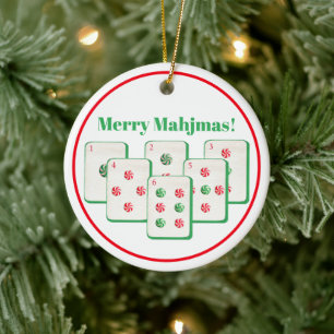 Adorno De Cerámica Feliz Mahjmas Fichas de Mahjong de Caramelo