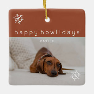 Adorno De Cerámica Feliz Mascota de fotos de Howlidays Terracotta