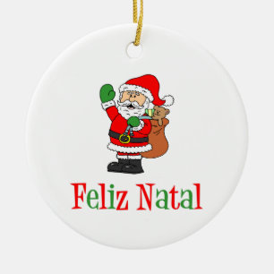 Adorno De Cerámica Feliz Natal Navidades portugueses Santa