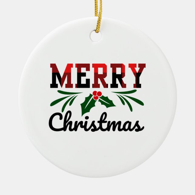Adorno De Cerámica Feliz Navidad (Frente)