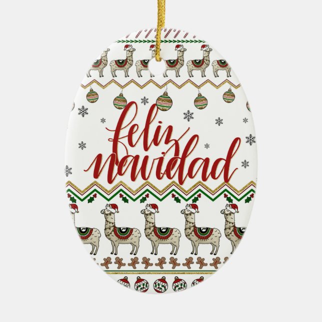 Adorno De Cerámica Feliz Navidad (Frente)