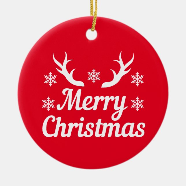 Adorno De Cerámica Feliz Navidad (Frente)