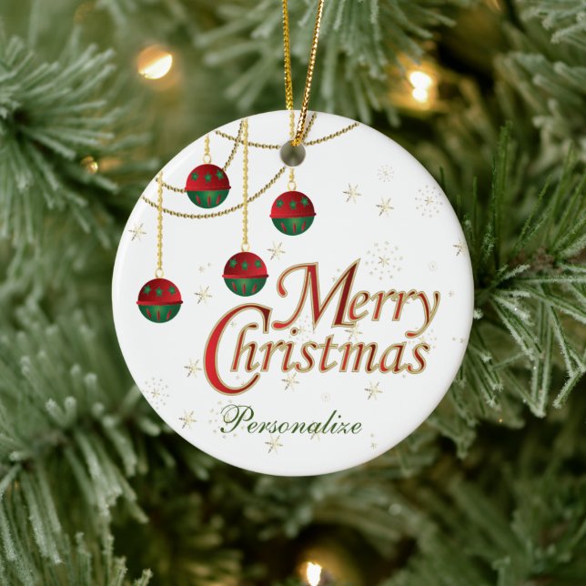Adorno De Cerámica Feliz Navidad (Árbol)