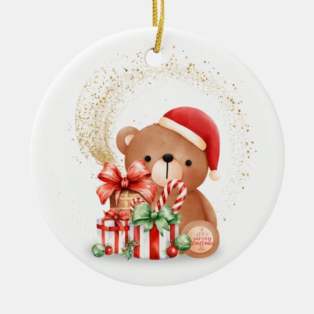 Adorno De Cerámica Feliz Navidad (Frente)