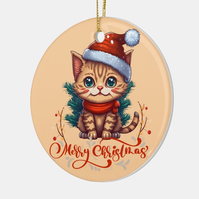 Adorno De Cerámica Feliz Navidad (Izquierda)