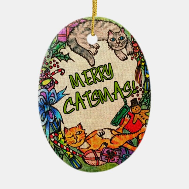 Adorno De Cerámica Feliz Navidad (Frente)