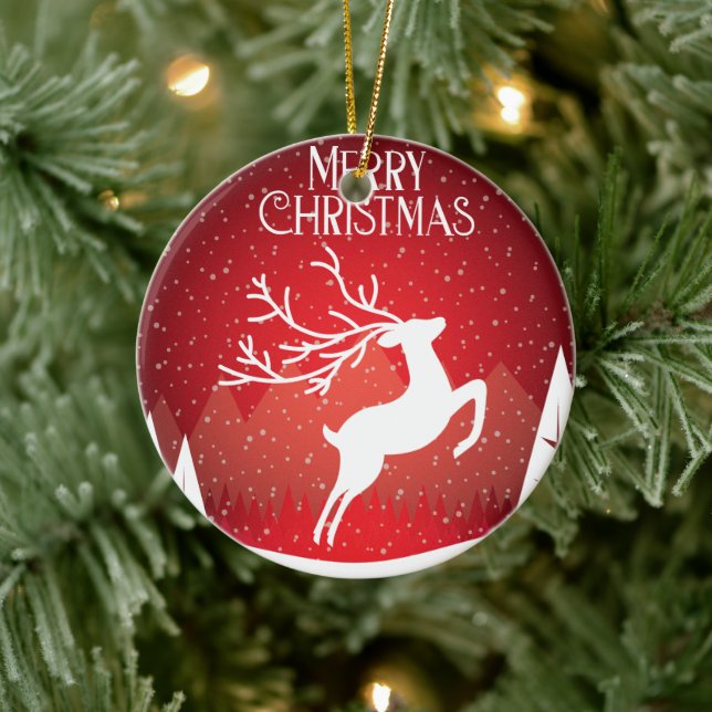 Adorno De Cerámica Feliz Navidad (Árbol)