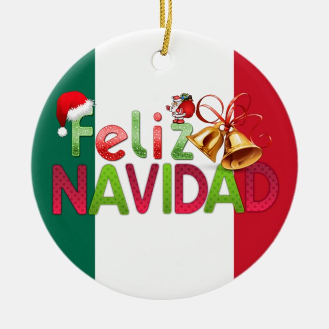 Adorno De Cerámica Feliz Navidad (Frente)