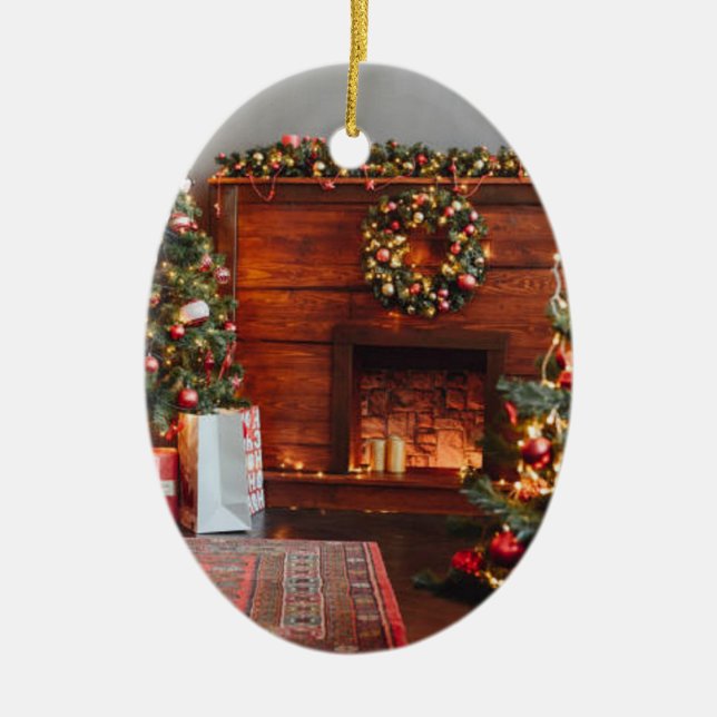 Adorno De Cerámica Feliz Navidad (Frente)