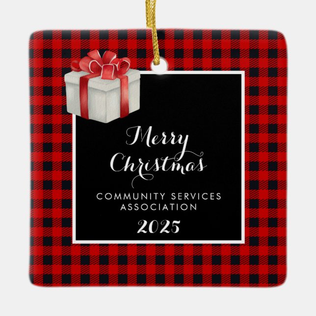 Adorno De Cerámica Feliz Navidad (Anverso)