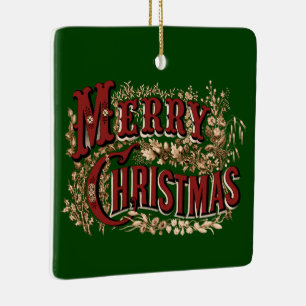 Adorno De Cerámica Feliz Navidad 1876 de doble cara