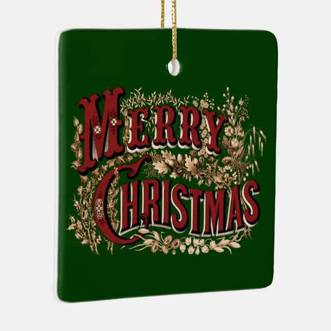 Adorno De Cerámica Feliz Navidad 1876 de doble cara (Derecha)