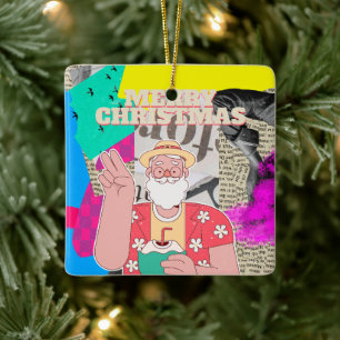 Adorno De Cerámica Feliz Navidad 2024