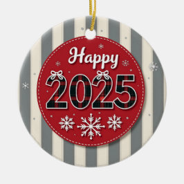 Adorno De Cerámica Feliz Navidad 2025