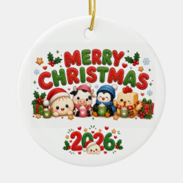 Adorno de cerámica Feliz Navidad 2026