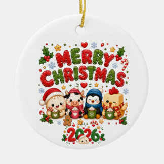 Adorno de cerámica Feliz Navidad 2026