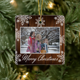 Adorno De Cerámica Feliz Navidad 2 Foto Rústica Flechas de nieve de m