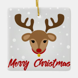 Adorno De Cerámica Feliz Navidad a los renos