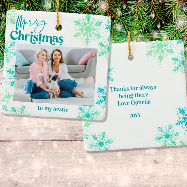 Adorno De Cerámica Feliz Navidad a mi bella foto verde (Subido por el creador)