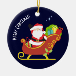 Adorno De Cerámica Feliz Navidad a Santa Claus