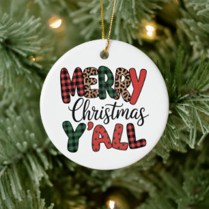 Adorno De Cerámica Feliz Navidad a Todos Familia Bonita Coincidente N