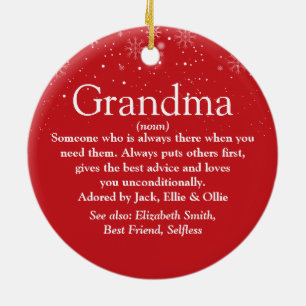 Adorno De Cerámica Feliz Navidad Abuela Definición de Abuela