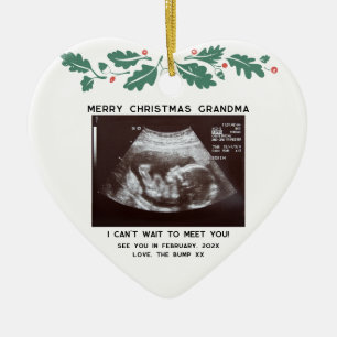 Adorno De Cerámica Feliz Navidad Abuela Embarazo Baby Scan Photo