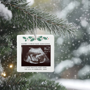 Adorno De Cerámica Feliz Navidad Abuela Embarazo Baby Scan Photo