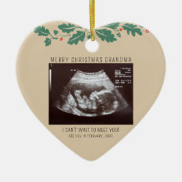 Adorno De Cerámica Feliz Navidad Abuela Invitación de Embarazo