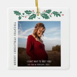 Adorno De Cerámica Feliz Navidad Abuela Invitación del bebé