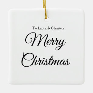 Adorno De Cerámica Feliz Navidad añadir nombre texto regalo personali