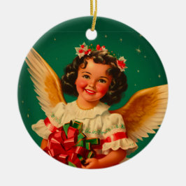 Adorno De Cerámica "Feliz Navidad" Angel